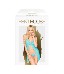 Babydoll et string assorti Bleu After sunset - PH0008BLU